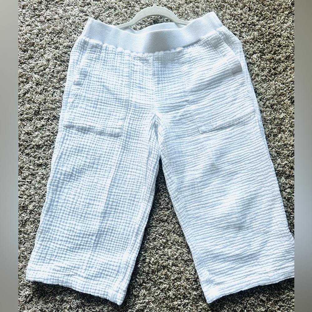 J. Jill Women Wide Legs Capri Pull Up Pants 100% Cotton w/Stretchy Waist,  Sz XS
